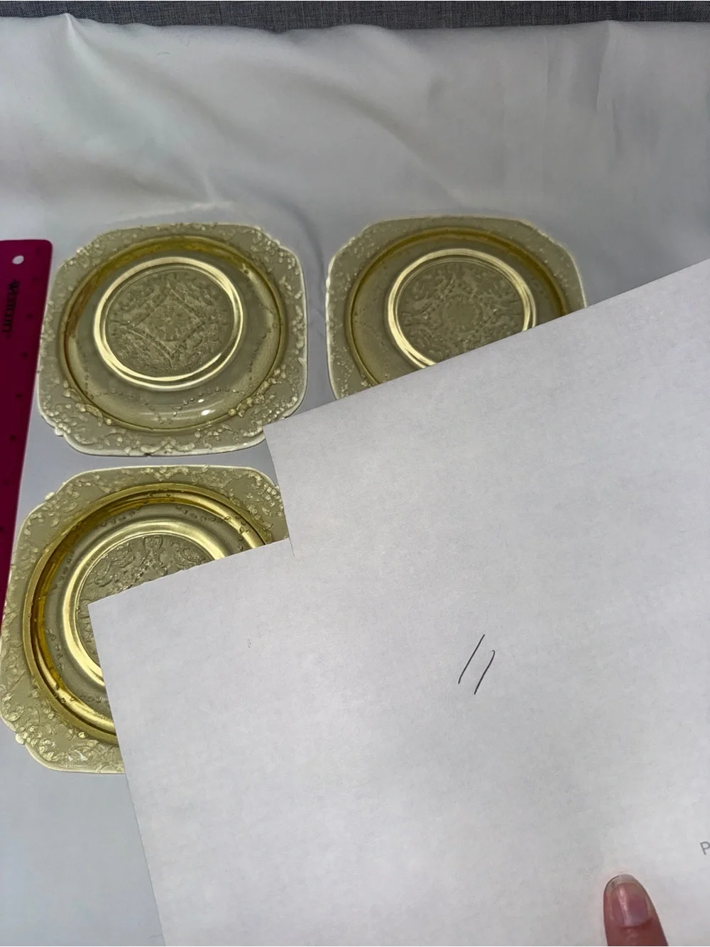 Vintage Amber Depression Glass Dessert Salad Plates Set of 4